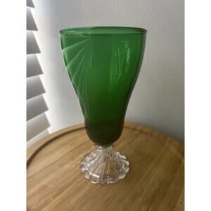 1 VTG Anchor Hocking Emerald Green Boopie Burple Water Goblet 6"